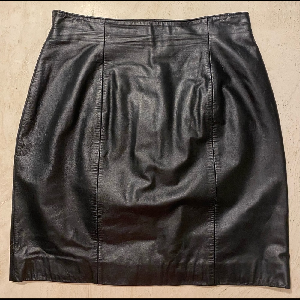 Byrnes & Baker Vintage Leather Mini Skirt